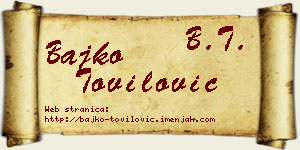 Bajko Tovilović vizit kartica